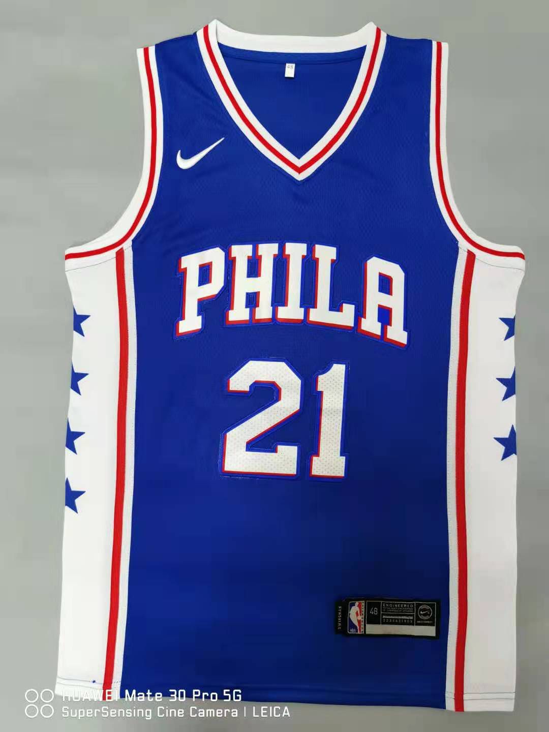 Men Philadelphia 76ers #21 Embiid Blue 2021 Nike Game NBA Jersey